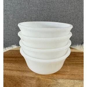 Vintage Milk Glass Ramekins Set of Four